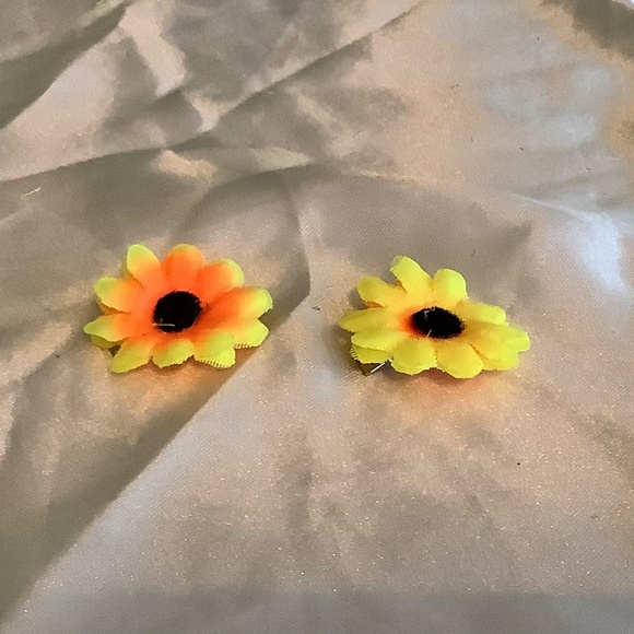 set of 2 small sunflower alligator clips - Picture 5 of 5
